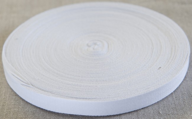 Half inch \ 12mm Cotton Tape White